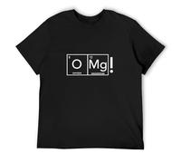 OMG O2 Periodic Table Unisex T-Shirt Printed Tee Graphic Top Men Black Shirt L