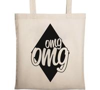 OMG OMG Sac fourre-tout en coton écologique avec logo diamant noir Beige