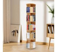OMGGYER Bibliothèque rotative à 5 niveaux autoportante, rotative à 360°, multifonctionnelle, en bois massif, pour enfants et adultes, 45 x 160 cm
