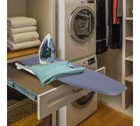 OMGGYER Planche à Repasser Murale - Extensible - Pliable - Pour Centrale Vapeur - Tiroir - Armoire - Rotation à 180° - Grise - 81*30*12cm - Fer, Bois, Acier, Coton, ABS
