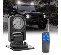 OMGGYER Projecteur de travail LED 12 V - Projecteur de recherche extérieur rotatif à 360° - Projecteur de recherche de bateau avec télécommande pour voiture, pelleteuse, remorque, tracteur, camion