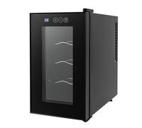 OMGGYER Réfrigérateur à vin avec 8 bouteilles, 23 l, 8-18 °C, autoportant, mini réfrigérateur à boissons, avec porte en verre et éclairage LED, petit réfrigérateur à bouteilles