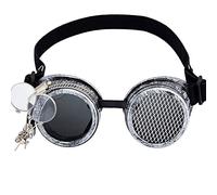 OMGREAT Lunettes Steampunk Style victorien Lunettes de Rave avec Double Loupe Oculaire Vintage Soudage Cosplay Lunettes
