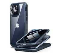 OMGZONE Coque Anti Espion iPhone 15 Pro Max,Housse Integrale avec Verre Trempé Anti Espion,Protection 360 Degrés Etui Robuste Double Face Case Coque pour iPhone 15 Pro Max Antichoc,Bleu