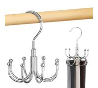 OMHOMETY Porte Ceinture pour Placard, Rotatif en Métal, Gain De Place, Rangement Ceinture, Porte Cravate, Capacité Maximale De 24 Ceintures, Argent, 1 Unité