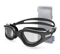 OMID Lunettes de natation polarisées confortables, anti-buée, anti-fuite, protection UV, vision cristalline, pour homme et femme (fumée clair)