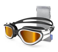 OMID Lunettes de natation polarisées P2 【Brevet et mise à niveau】 Lunettes de natation anti-buée, anti-UV, sans fuite pour adultes, hommes, femmes, jeunes