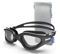 OMID P2 Lite Lunettes de natation confortables, anti-buée, anti-fuite, protection UV, vision cristalline, pour hommes, femmes, adultes et jeunes (fumée brillante)