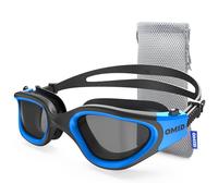 OMID P2 Lunettes de natation polarisées - Anti-buée, anti-UV, sans fuite - Pour homme et femme - Bleu transparent