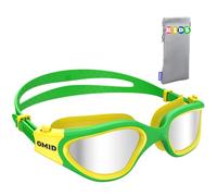 OMID P2mini Lunettes de natation polarisées confortables pour enfants de 6 à 14 ans (G1MINI-vert-argenté)