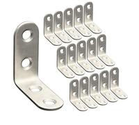 OMIDEAS 15 x Équerre de Fixation (40 x 40 x 16) Support d’angle Droit en L, Équerre 90° en Acier Inox Argenté, Équerre étagère, Équerre de Coin, Assemblage Meuble