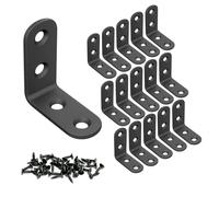OMIDEAS 15 x Équerre de Fixation (40 x 40 x 16) Support d’angle Droit en L, Équerre 90° en Acier Inox Noir avec Vis, Équerre étagère, Équerre de Coin, Réparation Meuble