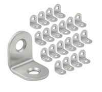 OMIDEAS 20 x Équerre de Fixation (20 x 20 x 16) Support d’angle Droit en L, Équerre 90° en Acier Inox Argenté, Équerre étagère, Équerre de Coin, Renfort Meuble
