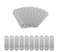 OMIDEAS 20 x Plaques de jonction plates (56 x 16 x 1,8) Équerre de réparation droite - assemblage, fixation, réparation - Connecteur en acier inoxydable noir pour étagères et supports