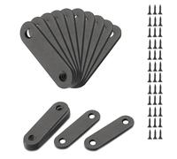 OMIDEAS 20 x Plaques de jonction plates (56 x 16 x 2) Équerre de réparation droite - assemblage, fixation, réparation - Connecteur en acier inoxydable noir pour étagères et supports