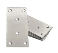 OMIDEAS 8 x Plaques de Jonction Plates (100 x 50 x 2) - Plaque métallique perforée en acier inox argenté, Fixation et Assemblage Bois, Connecteur Réparation Meuble, Bricolage