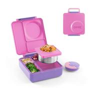 Omie Boîte à bento pour enfants - Isotherme avec bocal alimentaire anti-fuite - 3 compartiments, deux zones de température | Licorne rose