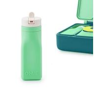 Omie OmieBox Bouteille d'eau réutilisable en silicone - 250 ml, avec couvercle en paille, sans BPA et sans phtalates, étanche (vert) (OmieBox vendue séparément)