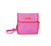 Omie OmieBox Sac à déjeuner, lavable, pliable, durable, tissu imperméable avec poche intérieure et porte-bouteille extérieur (rose)