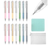 OMIGA 14 Pièces Artisanat Couteau Découper Manuel Stylo avec Decoupe Papier et Sac à Crayons pour Outils de Coupe D'artisanat Étudiant DIY Art Cutting Cutter de Précision