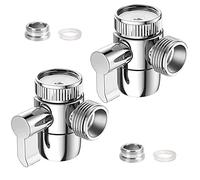OMIGA 2 Pièces Inverseur Douche Robinet WC 3 Voies Vanne Aiguillage Douchette M22 x M24 Adaptateur Vanne Aiguillage Chromé pour Cuisine ou Toilette Salle de Bain Évier Lave-Linge