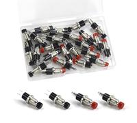 OMIGA 24 Pièces Mini Bouton Poussoir Momentané 3A 220V AC SPST ON/OFF Normal Ouvert 2 Broches Rond pour Modèle Ferroviaire Hobby