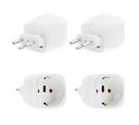 OMIGA 4 Pièces Adaptateur de Voyage Adaptateur de Prise Suisse 2 Broches Europe vers 3 Broches Type J Prise Electrique pour Maldives Rwanda Liechtenstein Adaptateur Blanc