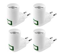 OMIGA 4 Pièces Douille E27 avec Interrupteur Douille de Chantier AC 220V Douille Electrique pour Adaptateur E27 Lampe de Cuisine Murale Support Ampoule LED (Blanc)