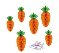 OMIGA Lot de 6 Decoration Paques de Carotte en Papier Décorations de Pâques à Suspendre Printemps Deco de Paques pour Intérieure et Extérieure