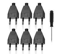OMIGA Prise Electrique Plates Fiches Européennes Euro Plate Fiche D'a limentation Plate 250 V 2.5 A Avec Tournevis Applications Prises pour Appareils Electroménagers 6 Pièce (Noir)
