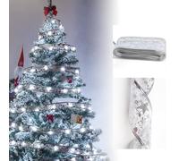 OMIGA Ruban Sapin de Noel 10 Mètres /32.8ft Guirlande Ruban Sapin de Noel 100 LED Boîtier Slimenté par Batterie Ruban pour Décoration de Noël D'intérieur de Fête de Mariage (Argent)