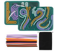 OMIGA Tableau D'activité Sensorielle pour Enfant Silicone 30x20cm Recto Verso avec Sac Portable et 40 Cordes Jouet Sensoriel pour Soulager Le Stress TDAH et Autisme