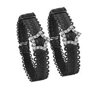 omiinitio 1 paire de lacets élastiques et réglables en strass pour chaussures pour femme, Black Star Shape, Taille unique