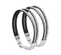 omiinitio 1 paire de lacets réglables pour femme - Antidérapantes - Avec strass - Pour soutien de la cheville - Pour mariage, Cute Pearlblack B, Taille unique