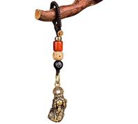 omiinitio 1. Porte-clés avec mantra tibétain carillon cloches en alliage gravé et cordon pour bénédictions spirituelles de voyage porte-clés spirituel bijoux en alliage de laiton, c, taille unique