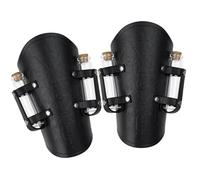 omiinitio Attelles médiévales - Protection du poignet - Armures de sorcière - Bouteille en liège - Costume d'Halloween - Cosplay - Attelles médiévales en cuir avec flacons en liège, Noir , taille