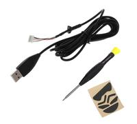 omiinitio Câble en caoutchouc très flexible et pieds améliorés. Ensemble de patins pour souris G302 et G303. Comprend un câble de souris à outil en métal avec pieds à faible friction