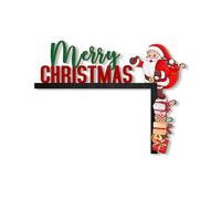 omiinitio Décoration en bois Père Noël pour porte, mur, fenêtre, fête de Noël, décoration de fenêtre, festival, cadre de porte en bois