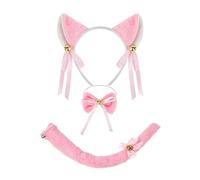 omiinitio Ensemble d'accessoires de costume de chat - Oreilles de chat - Bandeaux queue de nœud papillon - Tutus autocollants pour le visage - Kits d'accessoires pour enfants - Costume d'Halloween et