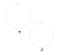 omiinitio Ensemble de 2 bijoux d'amitié pour femme, adolescente, fille, colliers étoiles et lune, accessoire de mode pour tous les jours, usage décontracté