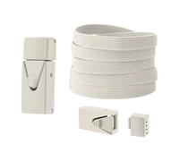 omiinitio Lacets élastiques en polyester avec fermetures - 8 mm de large - 100 cm de long - Pour hommes, femmes, adolescents et enfants, beige, Taille unique