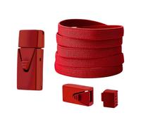 omiinitio Lacets élastiques en polyester avec fermetures - 8 mm de large - 100 cm de long - Pour hommes, femmes, adolescents et enfants, rouge, Taille unique