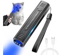 omiinitio Lampe de poche UV à lumière noire - Détecteur de taches sèches et punaises de lit - Pour chat - Détection de vêtements en PET - Détecteur d'urine d'animaux domestiques