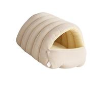 omiinitio Lit pour chat fermé apaisant avec housse en velours lavable, dessous antidérapant avec doublure en peluche, pour l'intérieur, lit pour chat réducteur de stress avec housse