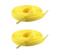 omiinitio Lot de 2 lacets plats de 8 mm de large pour baskets - Multi-usages - Multicolore - Pour chaussures quotidiennes - Lacets de chaussures individuels, Jaune vif, Taille unique