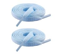 omiinitio Lot de 2 lacets plats de 8 mm de large pour baskets, polyvalents, multicolores, pour chaussures quotidiennes, lacets de chaussures, personnalisables, bleu ciel, Taille unique