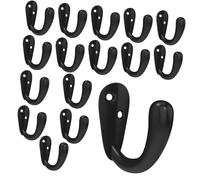 omiinitio Lot de 20 crochets muraux robustes étanches et inoxydables parfaits pour les manteaux, vestes, robes, sacs, portefeuilles, crochets universels