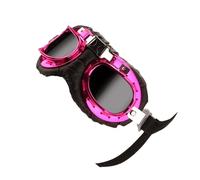 omiinitio Lunettes de chien Protection des yeux Lunettes de soleil Protection contre le vent Personnalité Chiot pour petits et chiens médias Argent Chien réglable