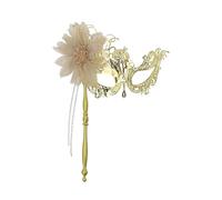 omiinitio Masque de mascarade avec strass de fleurs - Demi-masque en métal pour femme - Mascarade - Bals - Halloween - Cosplay - Fête