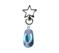 omiinitio Mode Plage Bouton Bouton Accessoire Portable Porte-clé Sac Charme Plastique Texture Alliage Convient pour les amateurs de voyage Décoration de sac décontracté, bleu, Square button